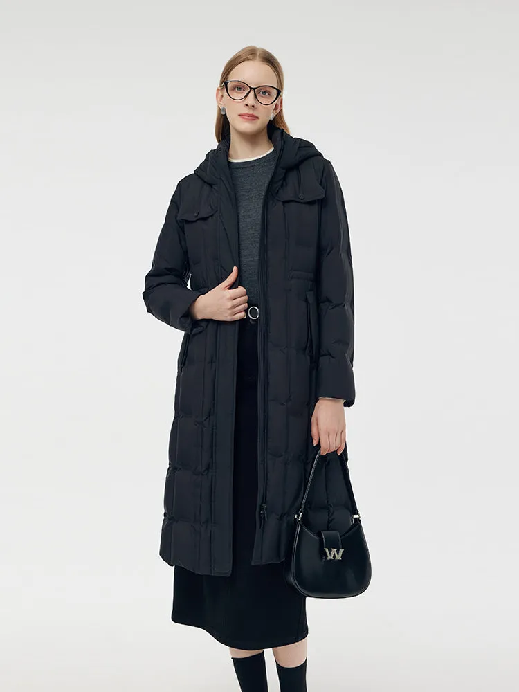 Longline Hooded Goose Down Coat sold by Goelia