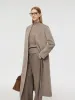 Wool Alpaca Women Overcoat With Scarf sold by Goelia