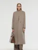 Wool Alpaca Women Overcoat With Scarf sold by Goelia