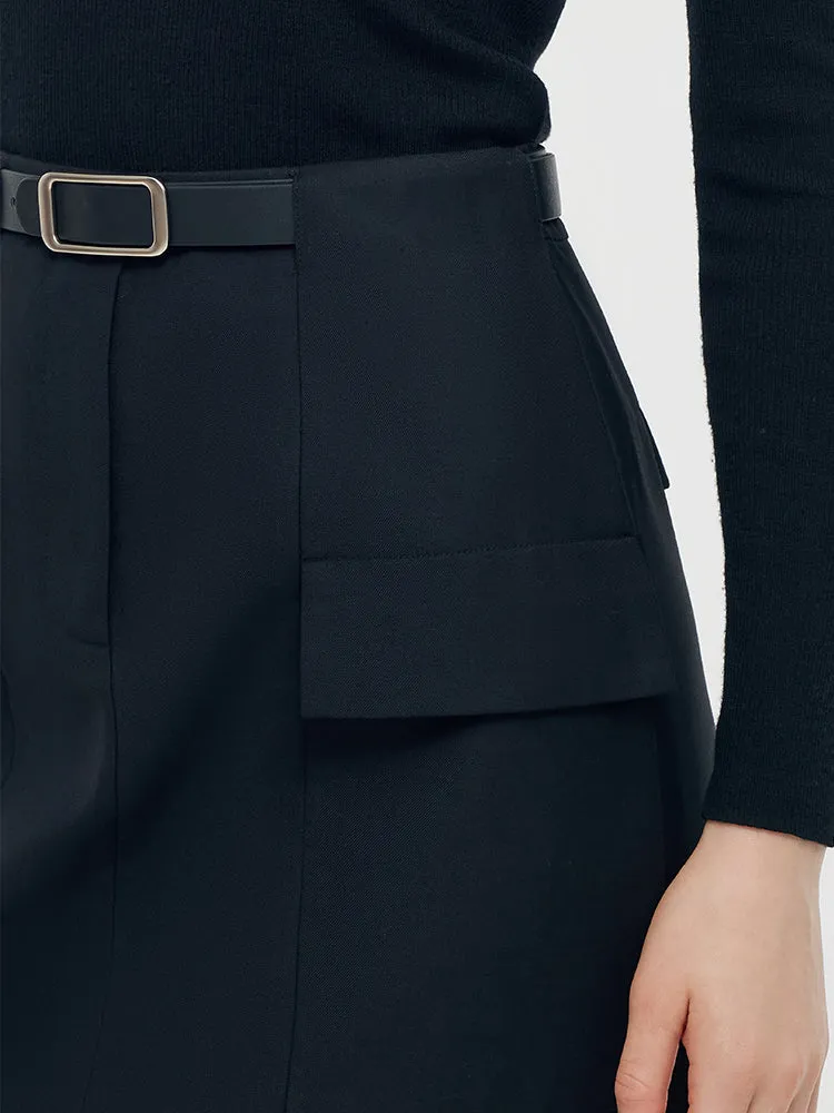 Back Slit Women Column Midi Skirt With Belt sold by Goelia product image thumbnail 5