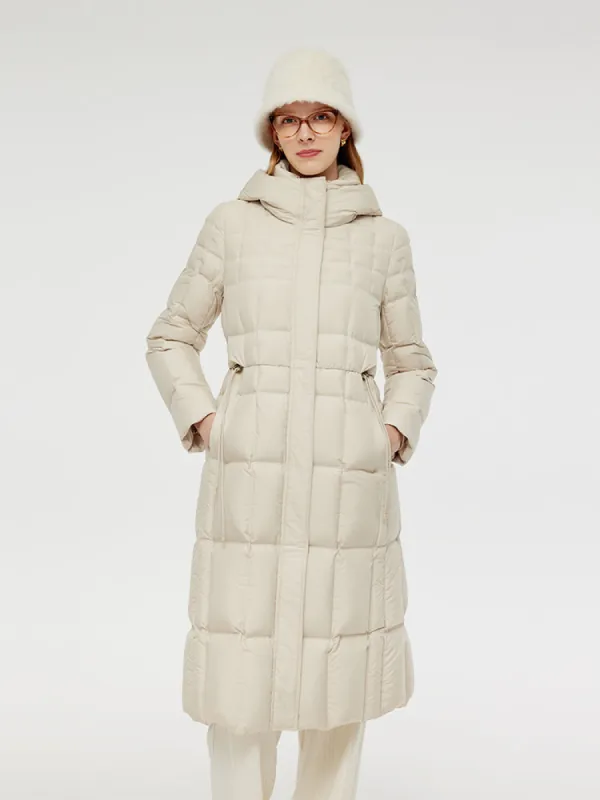Drawstring Hooded Long Goose Down Coat sold by Goelia