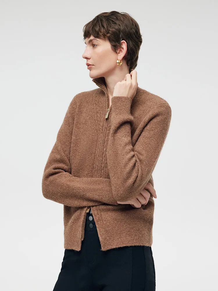 Wool Yak Blend Zip-Up Women Cardigan sold by Goelia product image thumbnail 3