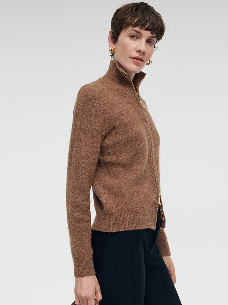 Wool Yak Blend Zip-Up Women Cardigan sold by Goelia product image thumbnail 5