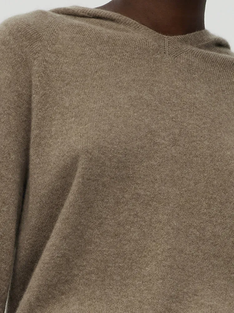 100% Cashmere Seamless Women Hooded Sweater sold by Goelia product image thumbnail 2