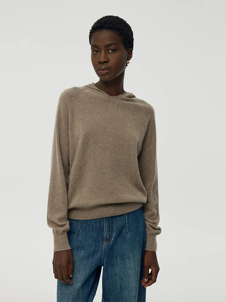 100% Cashmere Seamless Women Hooded Sweater sold by Goelia