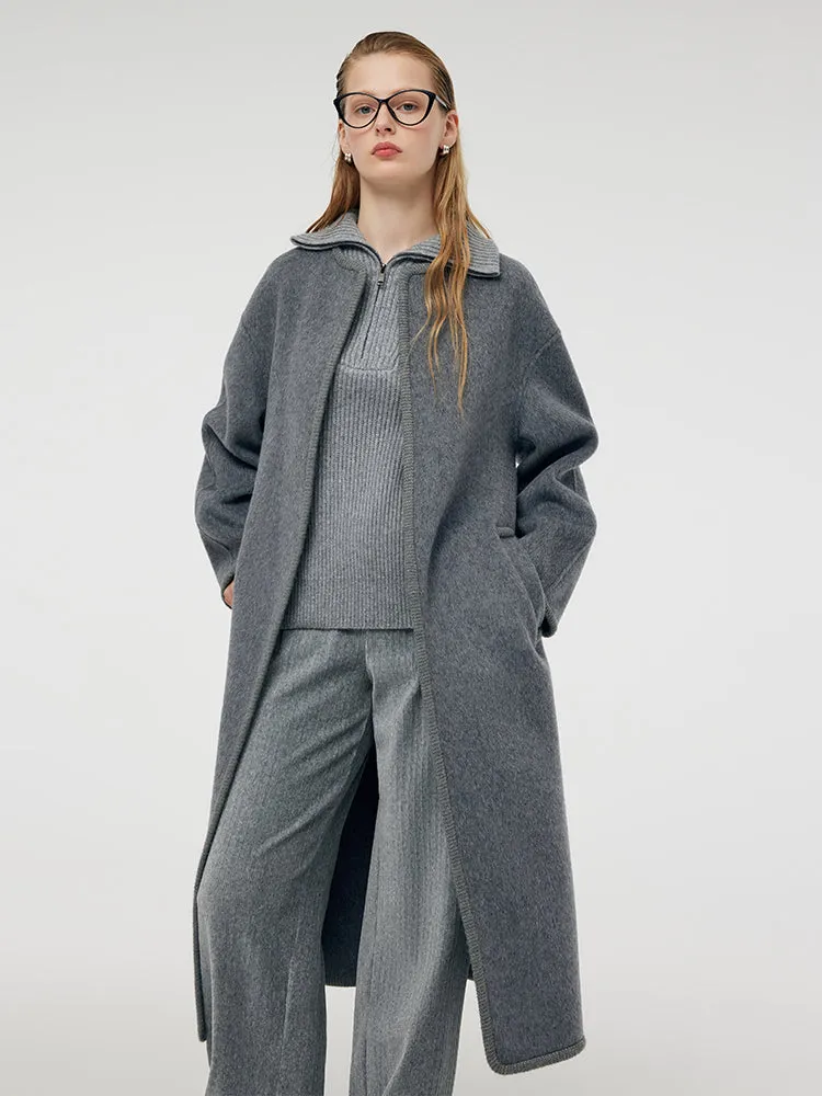 Alpaca Wool Women Overcoat With Knit Belt sold by Goelia product image thumbnail 3