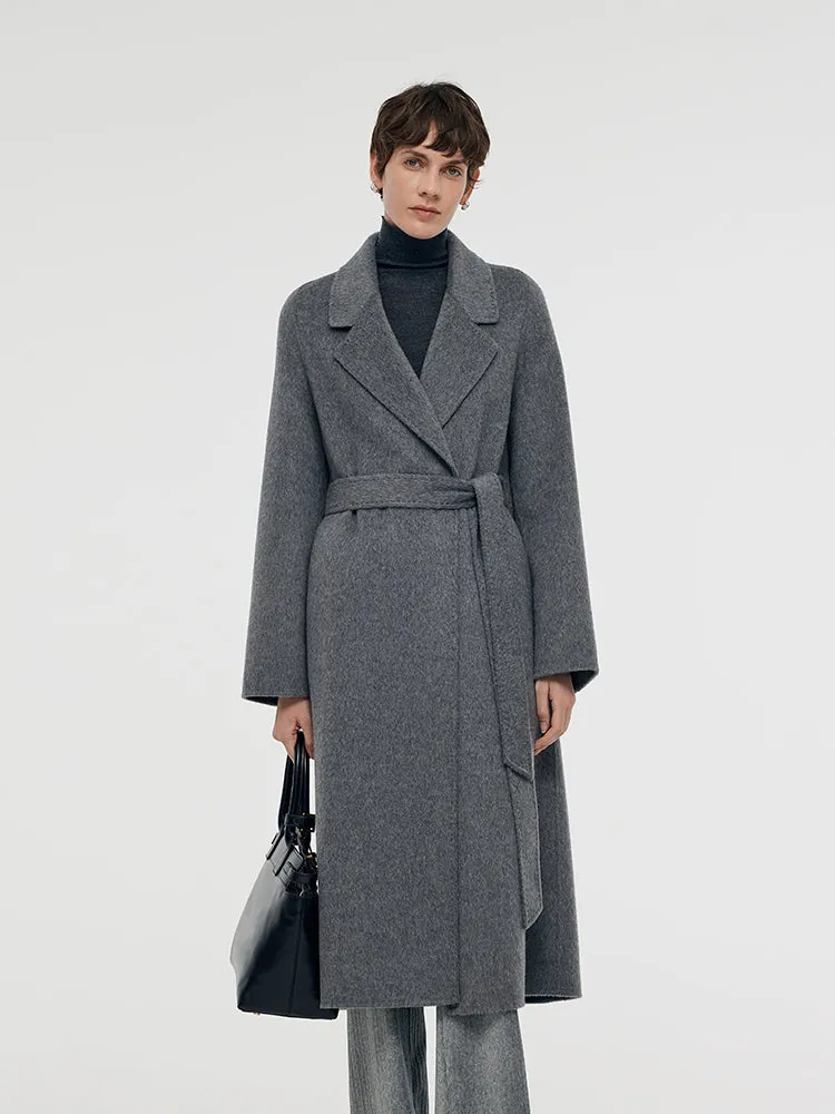 Alpaca Wool Belted Women Overcoat sold by Goelia