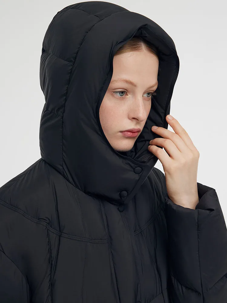 Black Hooded Goose Down Coat sold by Goelia product image thumbnail 2
