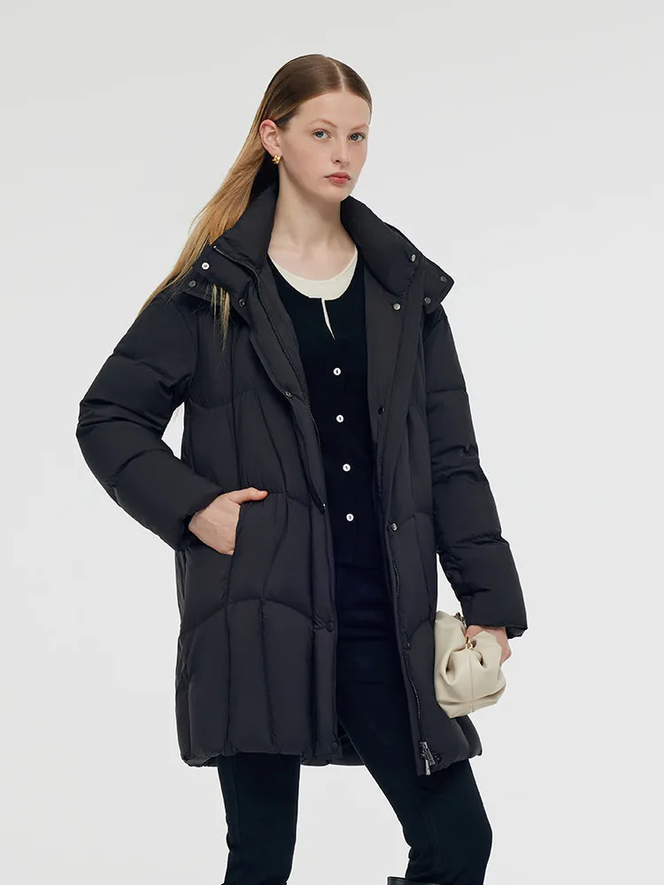 Black Hooded Goose Down Coat sold by Goelia product image thumbnail 5