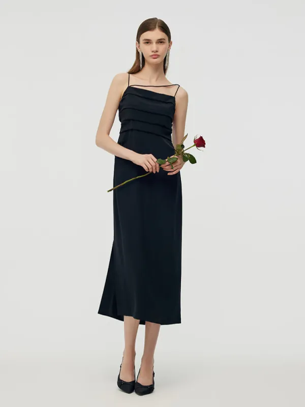 Triacetate Reversible Women Strap Midi Dress sold by Goelia