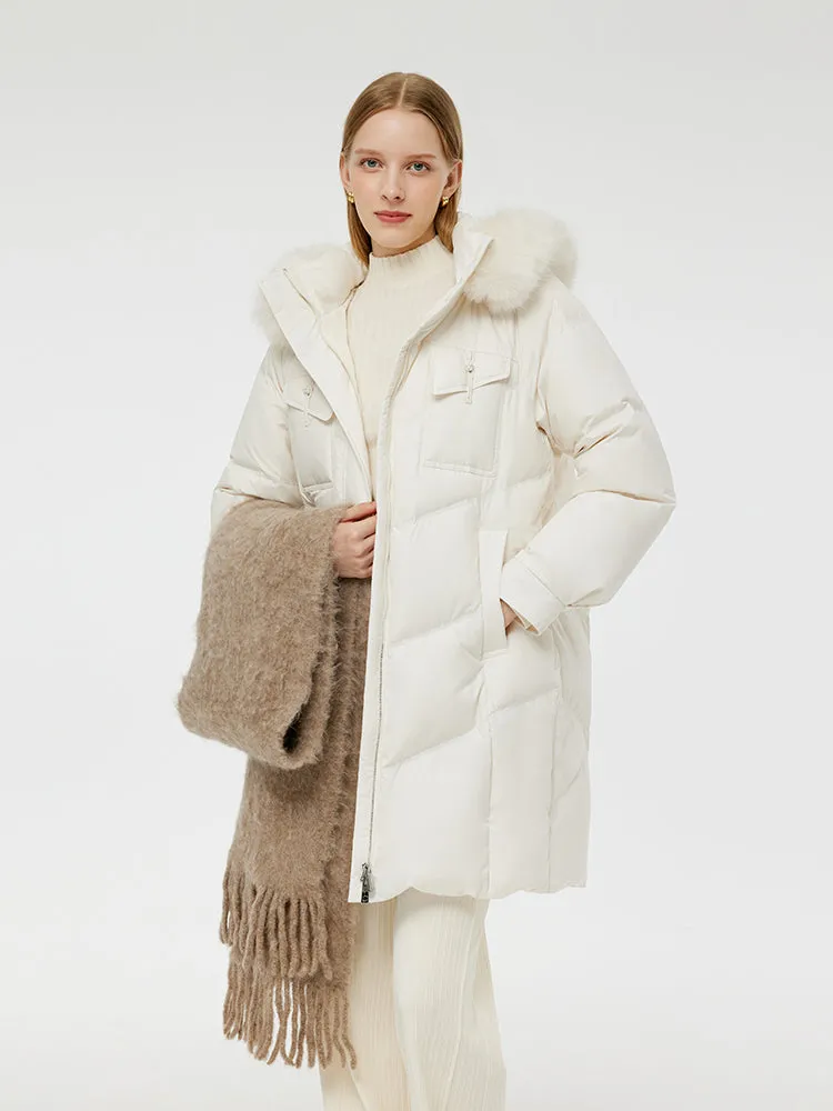 Goose Down Coat With Detachable Faux Fur Hood sold by Goelia product image thumbnail 5