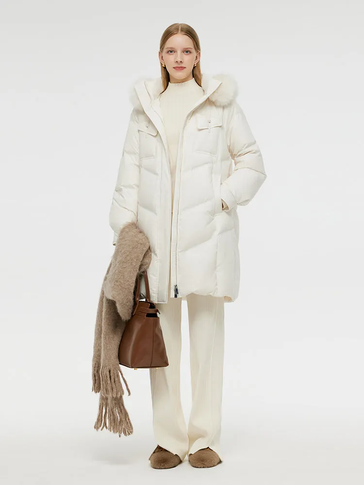 Goose Down Coat With Detachable Faux Fur Hood sold by Goelia product image thumbnail 3