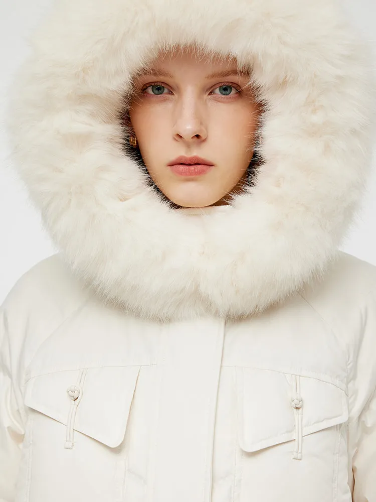 Goose Down Coat With Detachable Faux Fur Hood sold by Goelia product image thumbnail 2