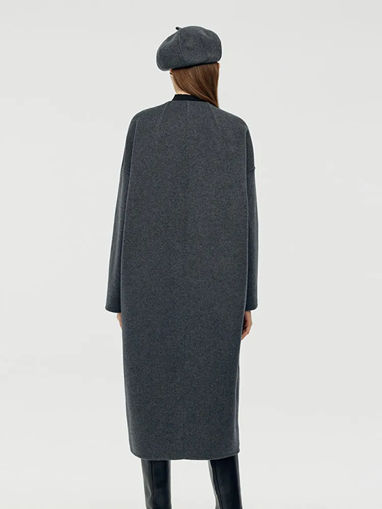 100% Wool Double-Breasted Women Overcoat With Beret sold by Goelia product image thumbnail 3