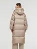 Rose Gold Unisex Hooded Long Goose Down Coat sold by Goelia