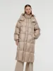 Rose Gold Unisex Hooded Long Goose Down Coat sold by Goelia