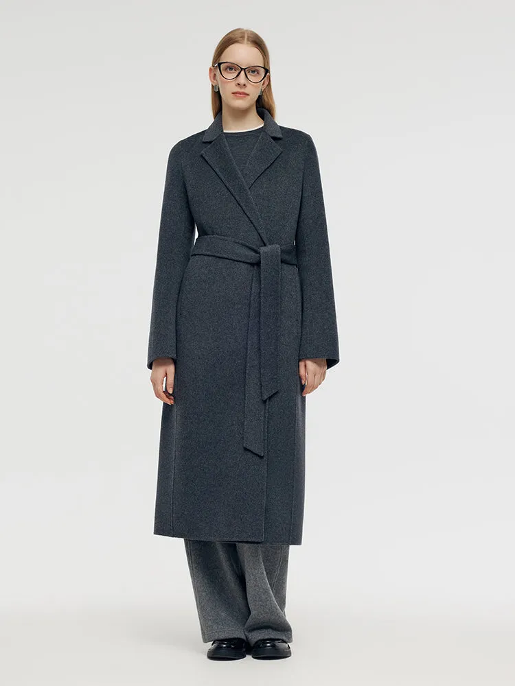 100% Wool Belted Women Overcoat sold by Goelia