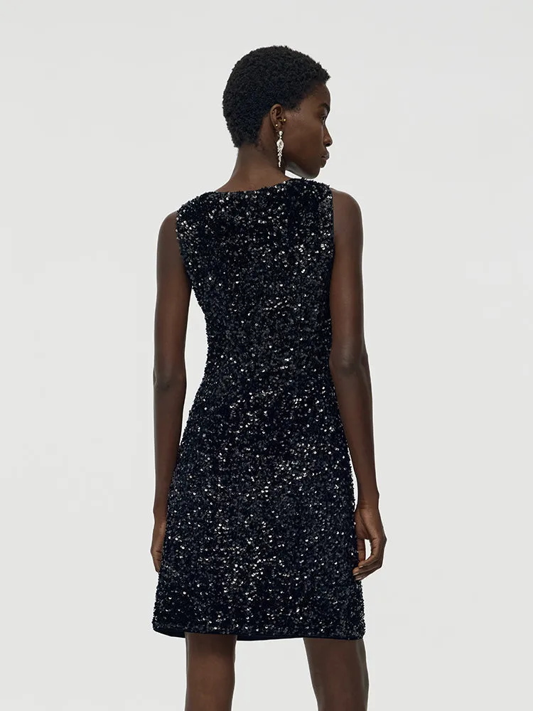 Velvet Sequins Women Mini Vest Dress sold by Goelia product image thumbnail 4