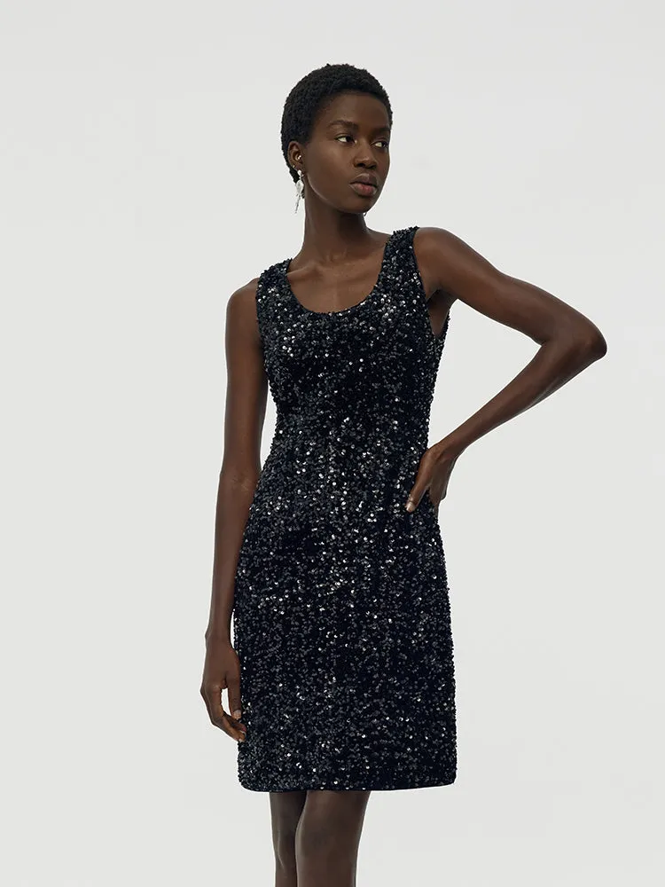 Velvet Sequins Women Mini Vest Dress sold by Goelia product image thumbnail 3
