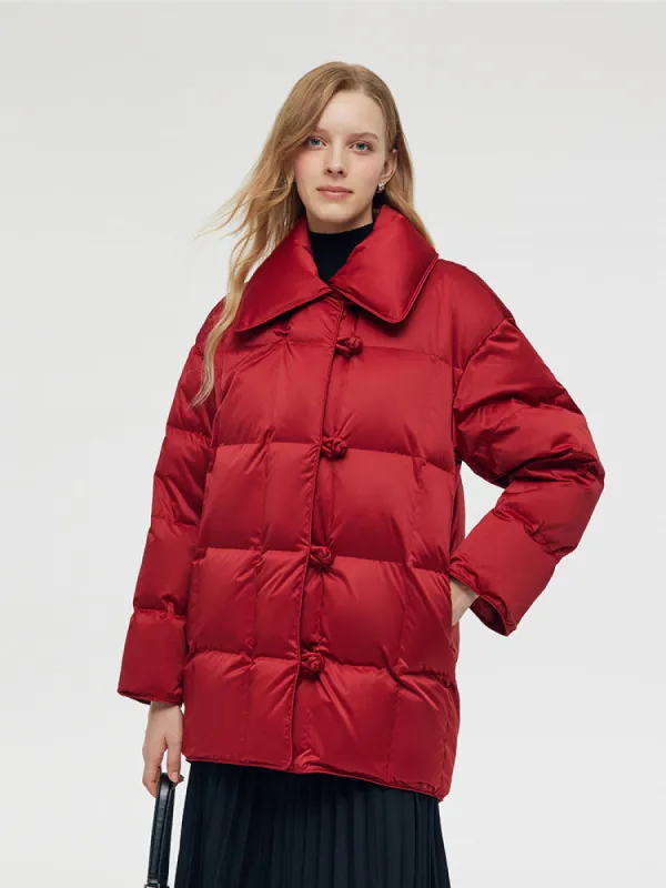 New Chinese-Style Lapel Goose Down Jacket sold by Goelia