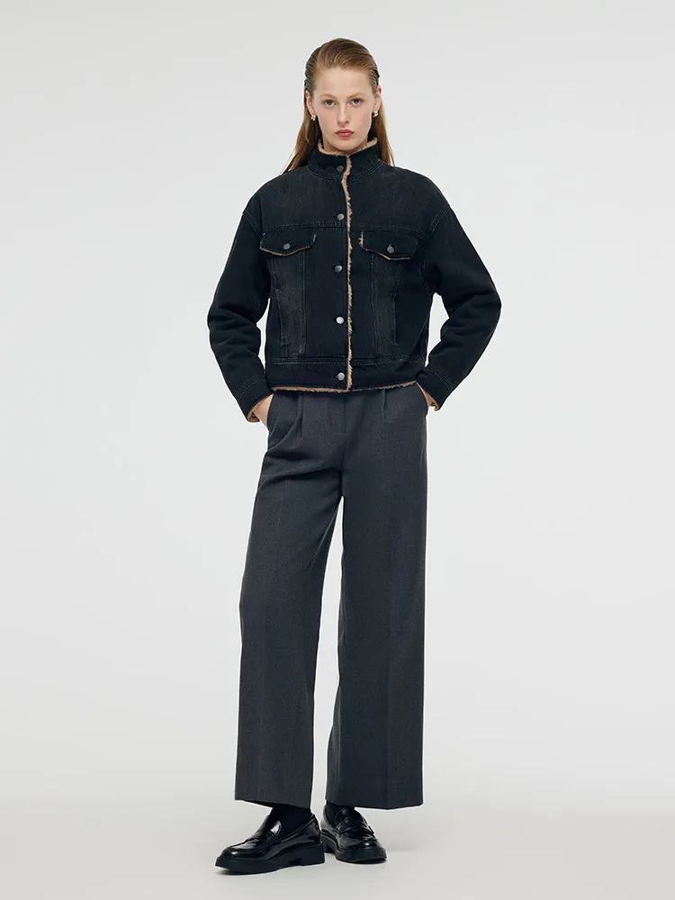 Denim Stand Collar Women Jacket sold by Goelia product image thumbnail 3