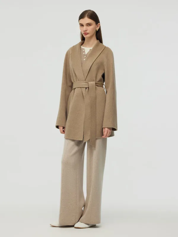 100% Cashmere Women Wrap Coat sold by Goelia