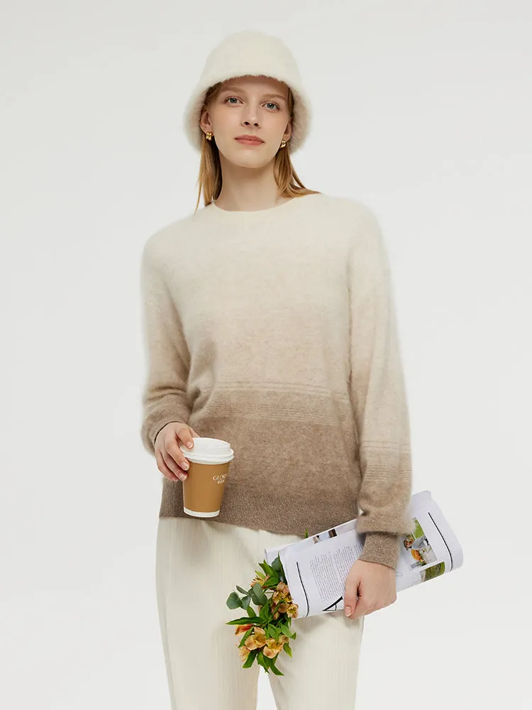 100% Brushed Cashmere Gradient Women Sweater sold by Goelia