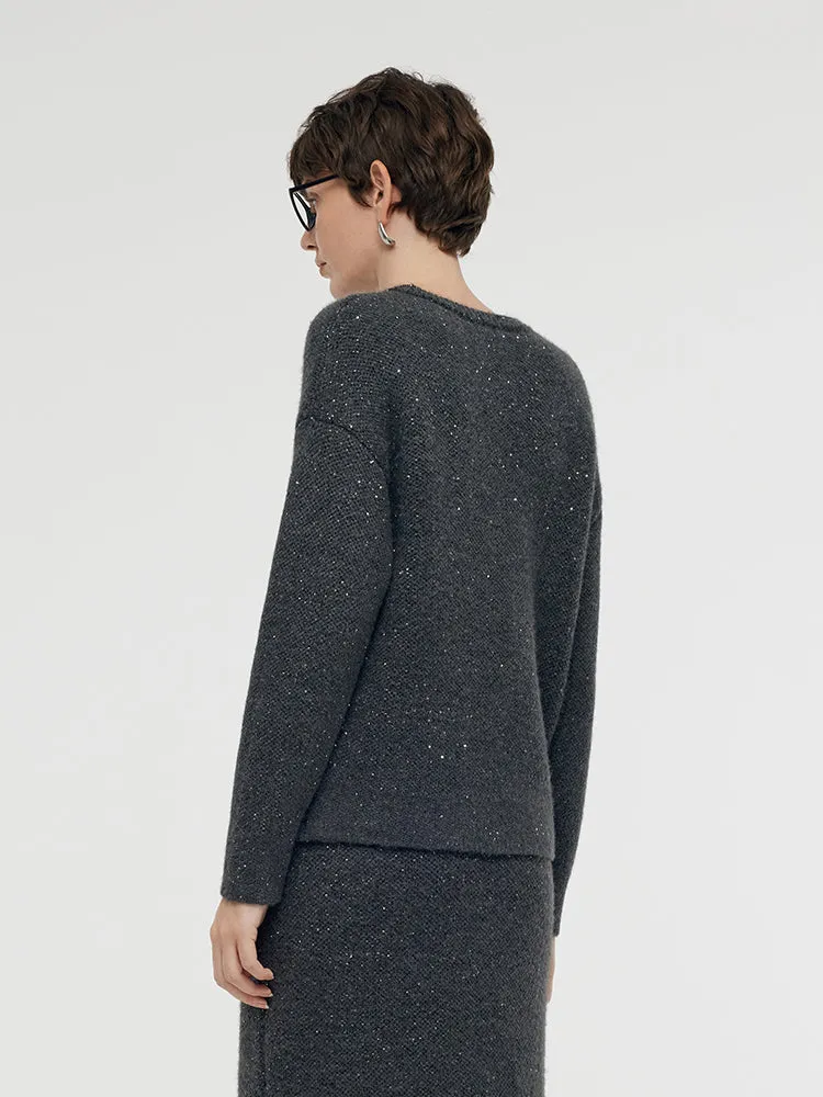 Mohair Wool Blend Sequins Women Sweater sold by Goelia product image thumbnail 4