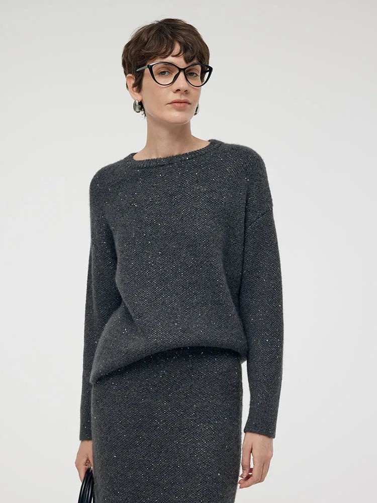 Mohair Wool Blend Sequins Women Sweater sold by Goelia