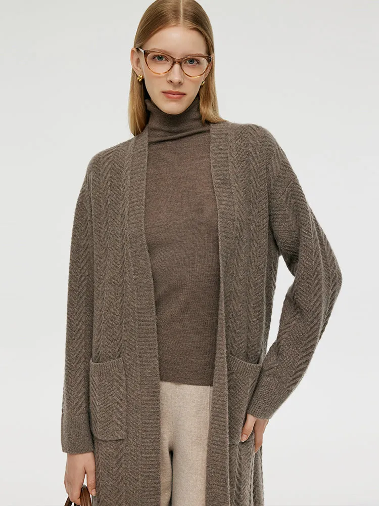 Machine Washable Wool Women Long Cardigan sold by Goelia product image thumbnail 5