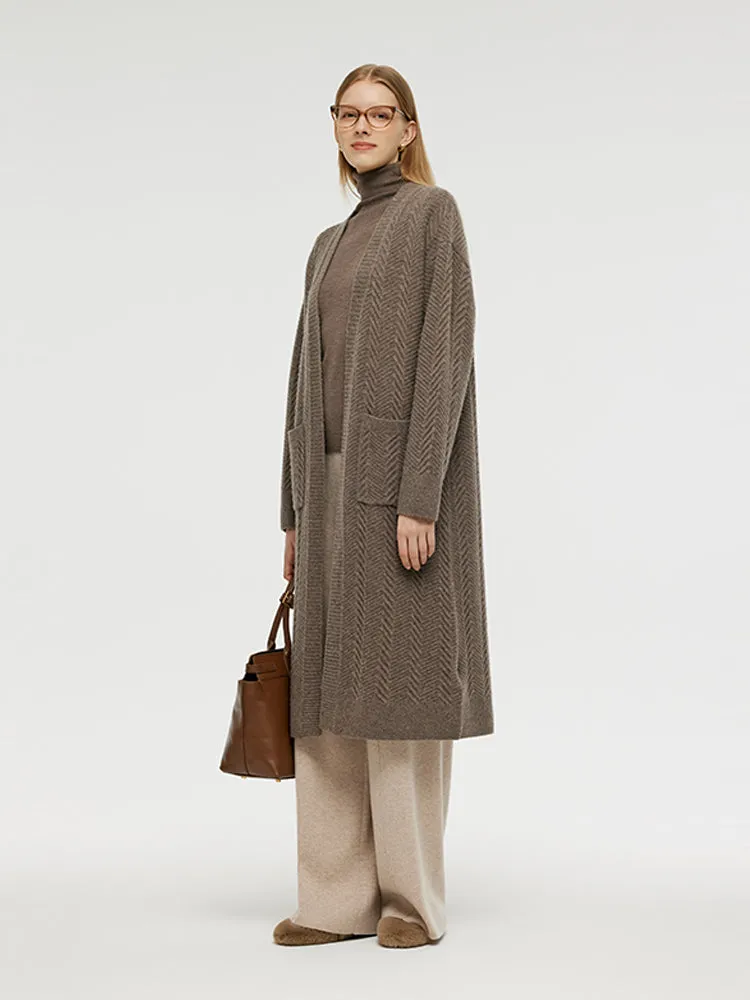 Machine Washable Wool Women Long Cardigan sold by Goelia product image thumbnail 3