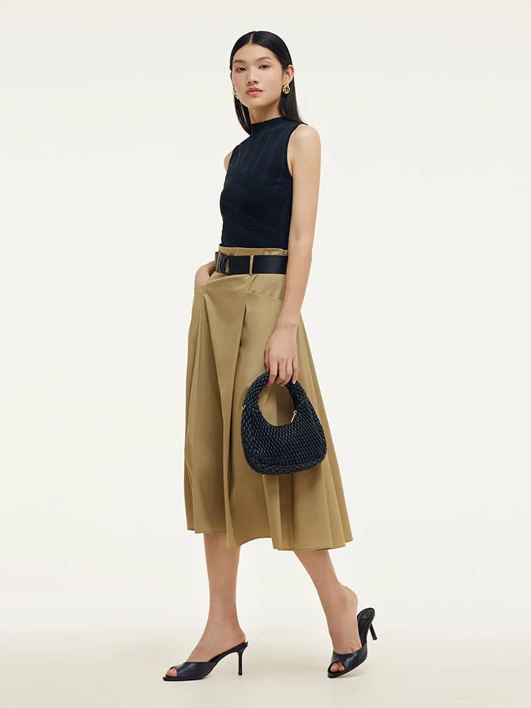 A-Line Women Pleated Midi Skirt With Belt sold by Goelia product image thumbnail 3