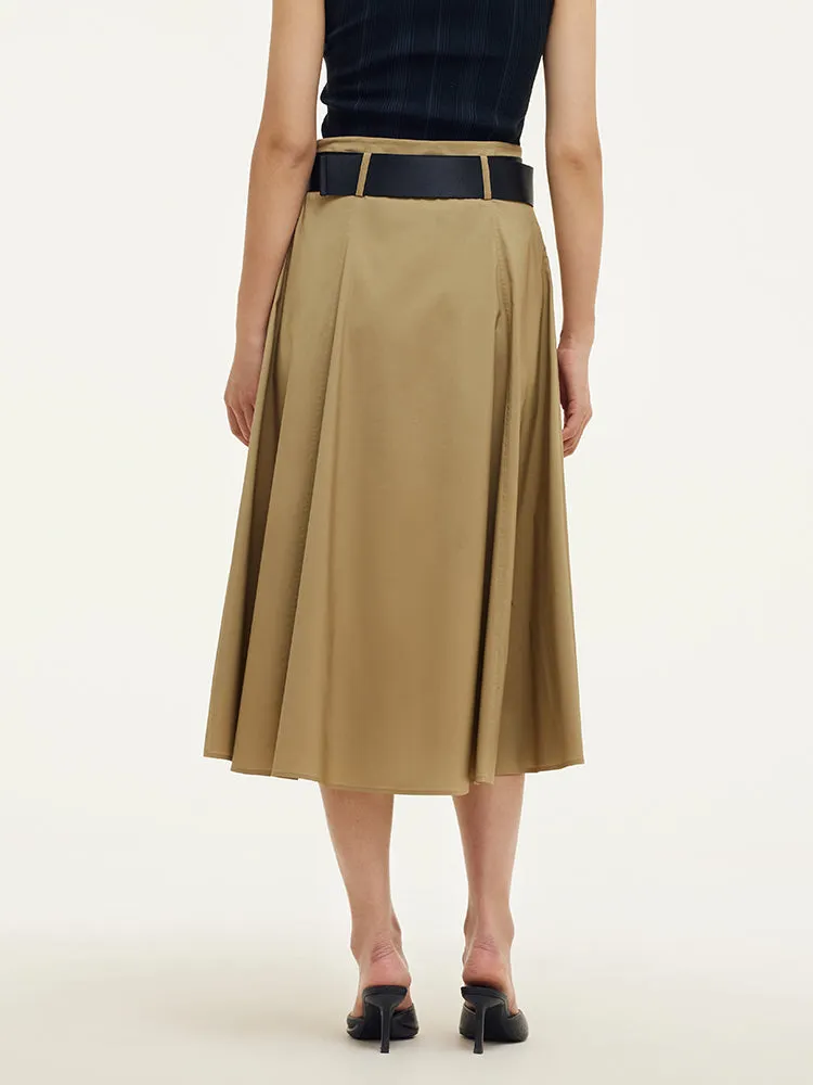 A-Line Women Pleated Midi Skirt With Belt sold by Goelia product image thumbnail 4