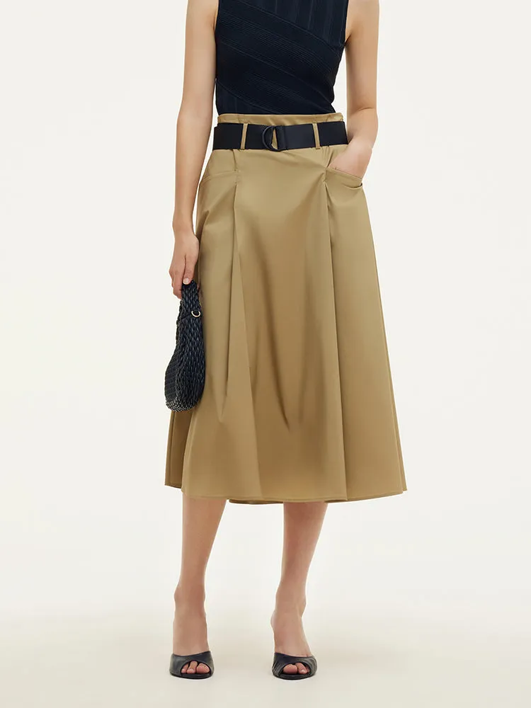A-Line Women Pleated Midi Skirt With Belt sold by Goelia product image thumbnail 5