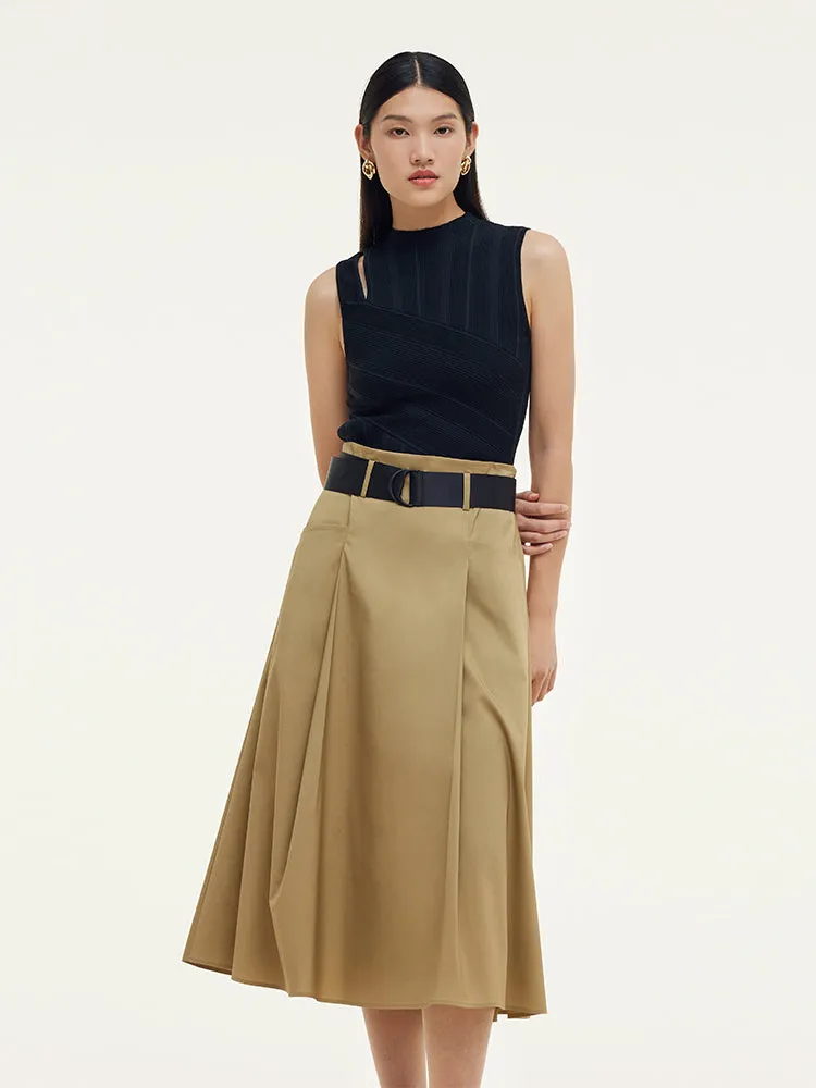 A-Line Women Pleated Midi Skirt With Belt sold by Goelia product image thumbnail 2