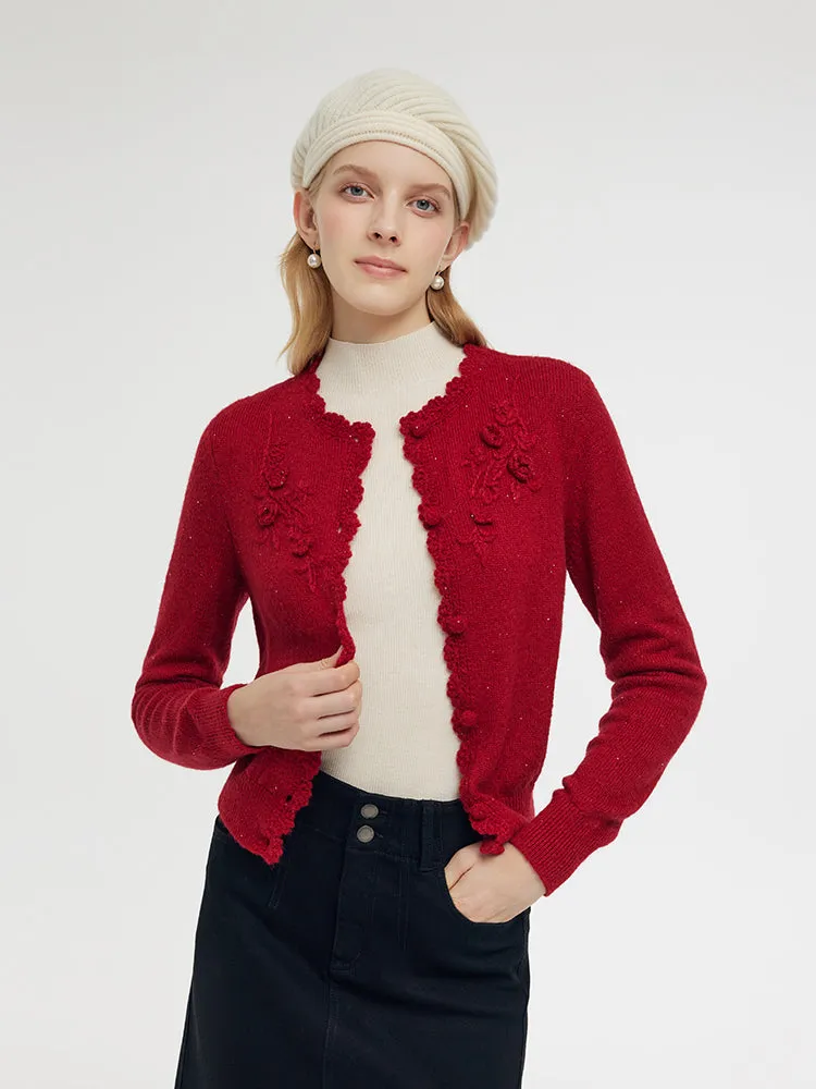 Mohair Wool Blend Women Cardigan sold by Goelia
