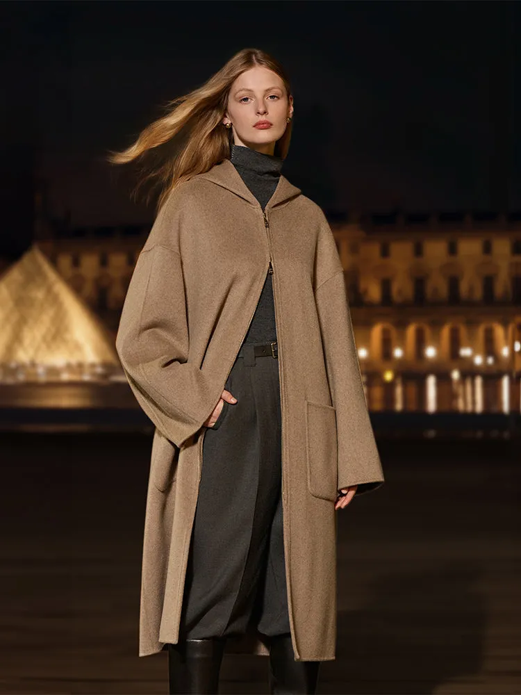 100% Cashmere Hooded Unisex Overcoat sold by Goelia product image thumbnail 3