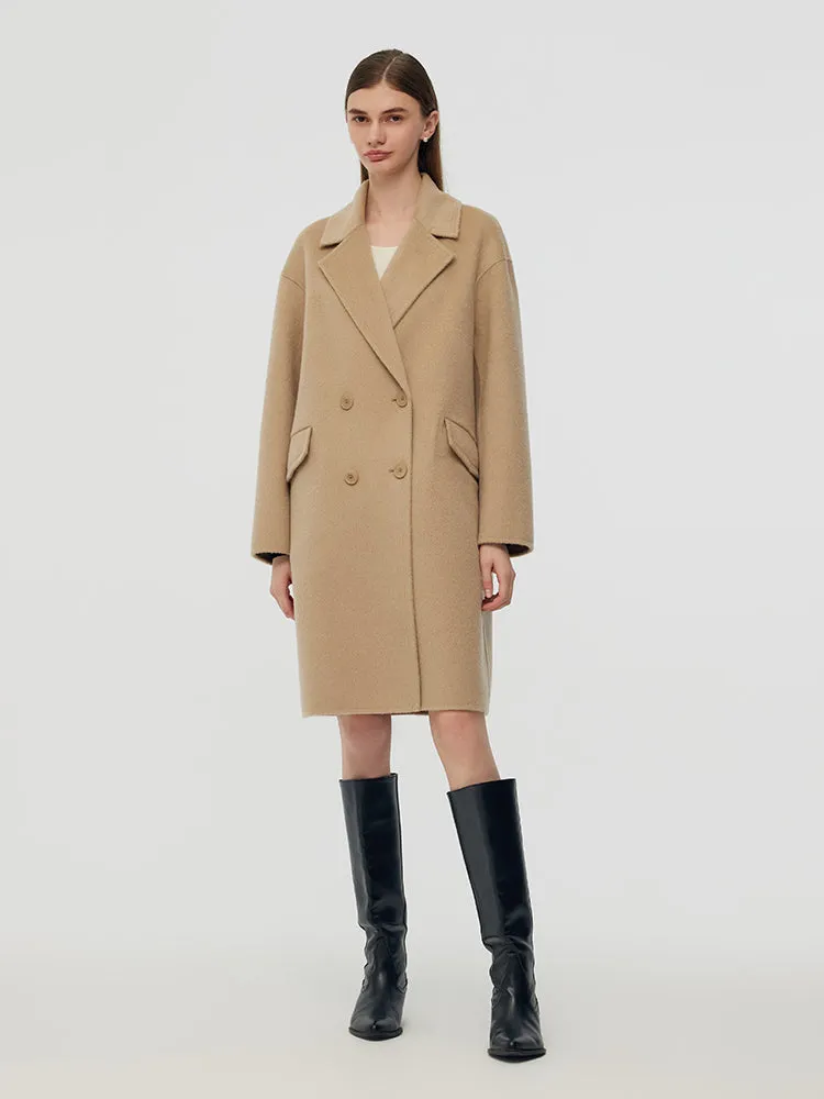 Alpaca Wool Notched Collar Women Coat sold by Goelia
