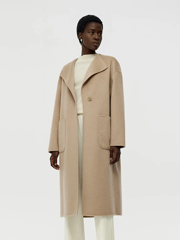 Alpaca Wool Women Overcoat With Hooded Scarf sold by Goelia product image thumbnail 5