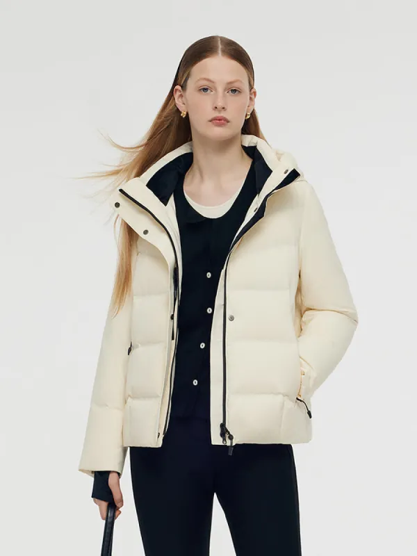 Drawstring Hooded Goose Down Jacket sold by Goelia
