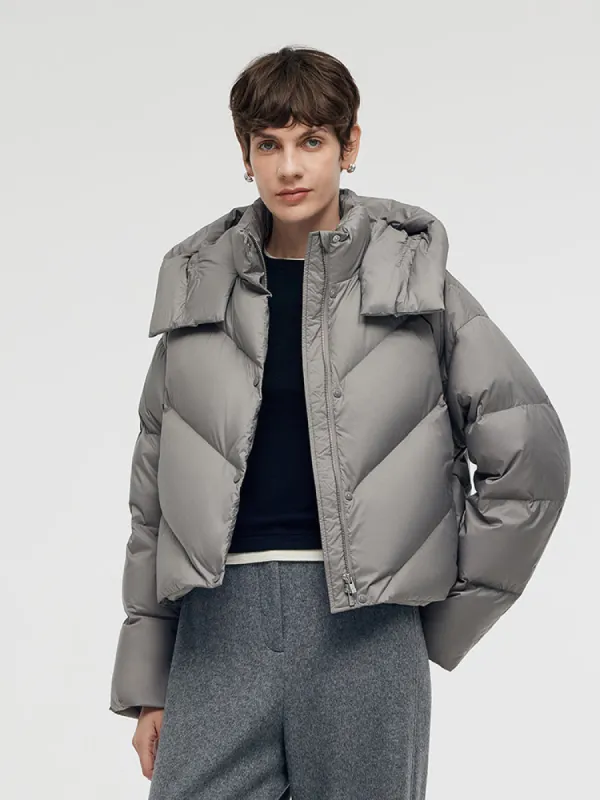 Hooded Short Goose Down Jacket sold by Goelia