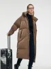 High Collar Unisex Hooded Long Goose Down Coat sold by Goelia