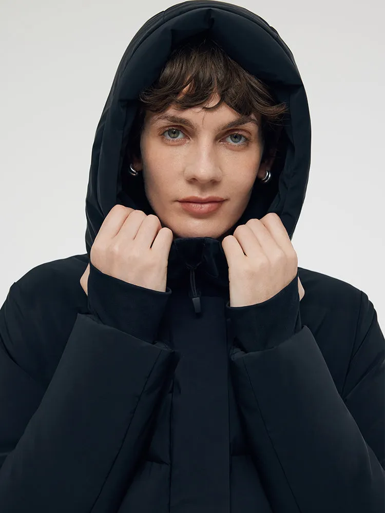 Hooded Goose Down Coat With Knit Cuff sold by Goelia product image thumbnail 2