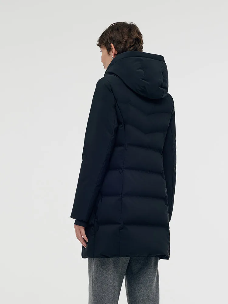 Hooded Goose Down Coat With Knit Cuff sold by Goelia product image thumbnail 4