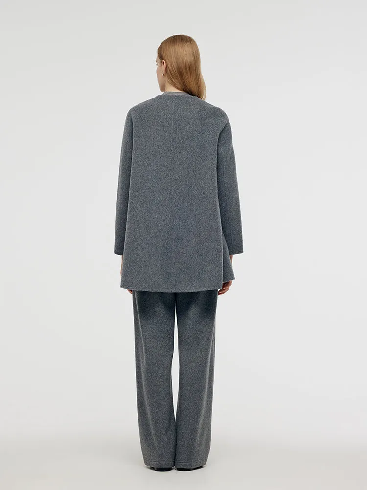 Alpaca Wool Double-Faced Women Wrap Coat With Knit Shawl sold by Goelia product image thumbnail 4