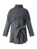 Alpaca Wool Double-Faced Women Wrap Coat With Knit Shawl sold by Goelia