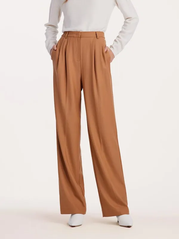 Worsted Wool Straight Women Suit Pants sold by Goelia