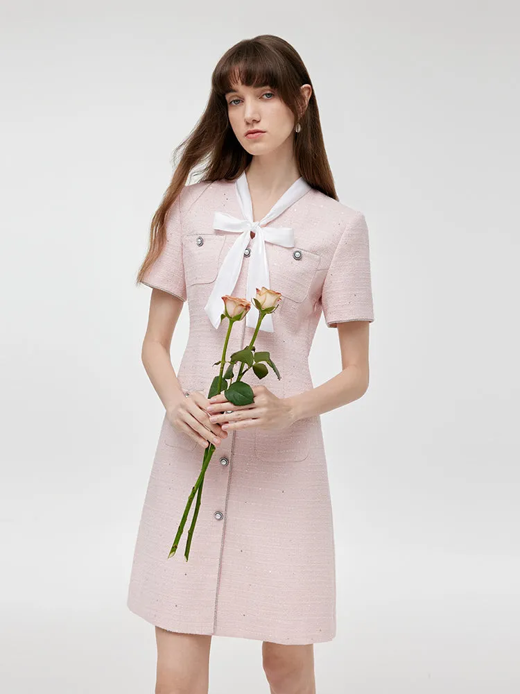 BowKnot V-Neck Women Mini Dress sold by Goelia product image thumbnail 4