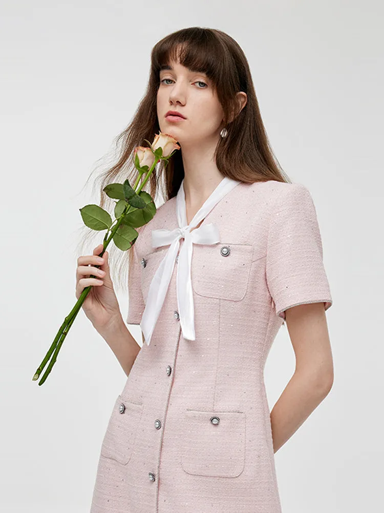 BowKnot V-Neck Women Mini Dress sold by Goelia product image thumbnail 5