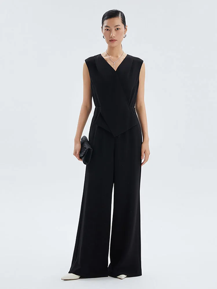 Acetate V-Neck Wide-Leg Women Jumpsuit sold by Goelia product image thumbnail 2